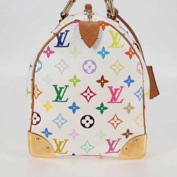 LOUIS VUITTON Monogram Multicolor Speedy 30 Hand Bag White M92643 Auth 118954V - Picture 5 of 15